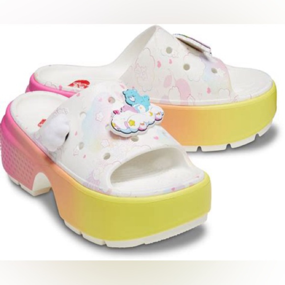 Crocs Women's Care Bear Stomp Slides NWT